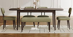 Lyno 97x160 Cm Açılır Yemek Masası Takımı (Bench&4Lü Roa) - Fitilli Kadife