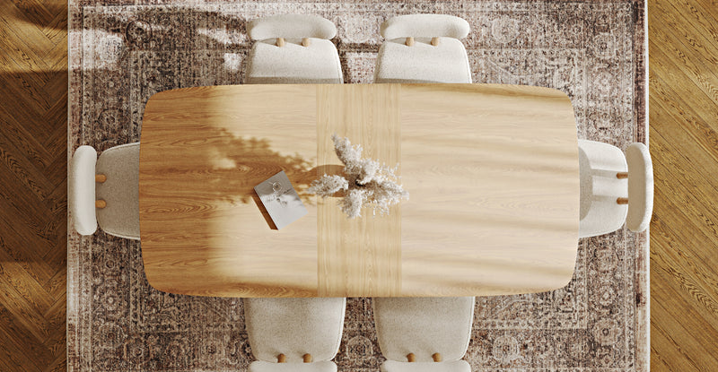 Lyno 97x160 Cm Açılır Yemek Masası Takımı (6Lı Roa) - Bukle