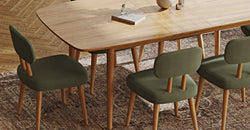 Lyno 97x160 Cm Açılır Yemek Masası Takımı (6Lı Roa) - Kadife