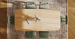 Lyno 97x160 Cm Açılır Yemek Masası Takımı (6Lı Roa) - Kadife