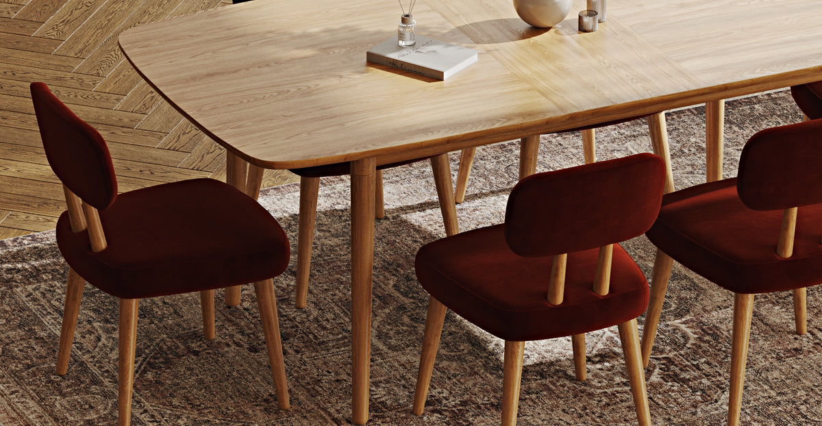 Lyno 97x160 Cm Açılır Yemek Masası Takımı (6Lı Roa) - Kadife