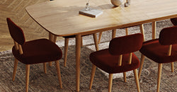 Lyno 97x160 Cm Açılır Yemek Masası Takımı (6Lı Roa) - Kadife