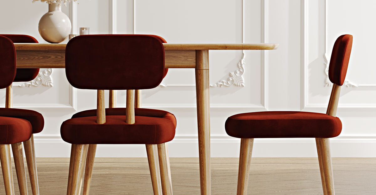 Lyno 97x160 Cm Açılır Yemek Masası Takımı (6Lı Roa) - Kadife