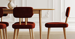 Lyno 97x160 Cm Açılır Yemek Masası Takımı (6Lı Roa) - Kadife