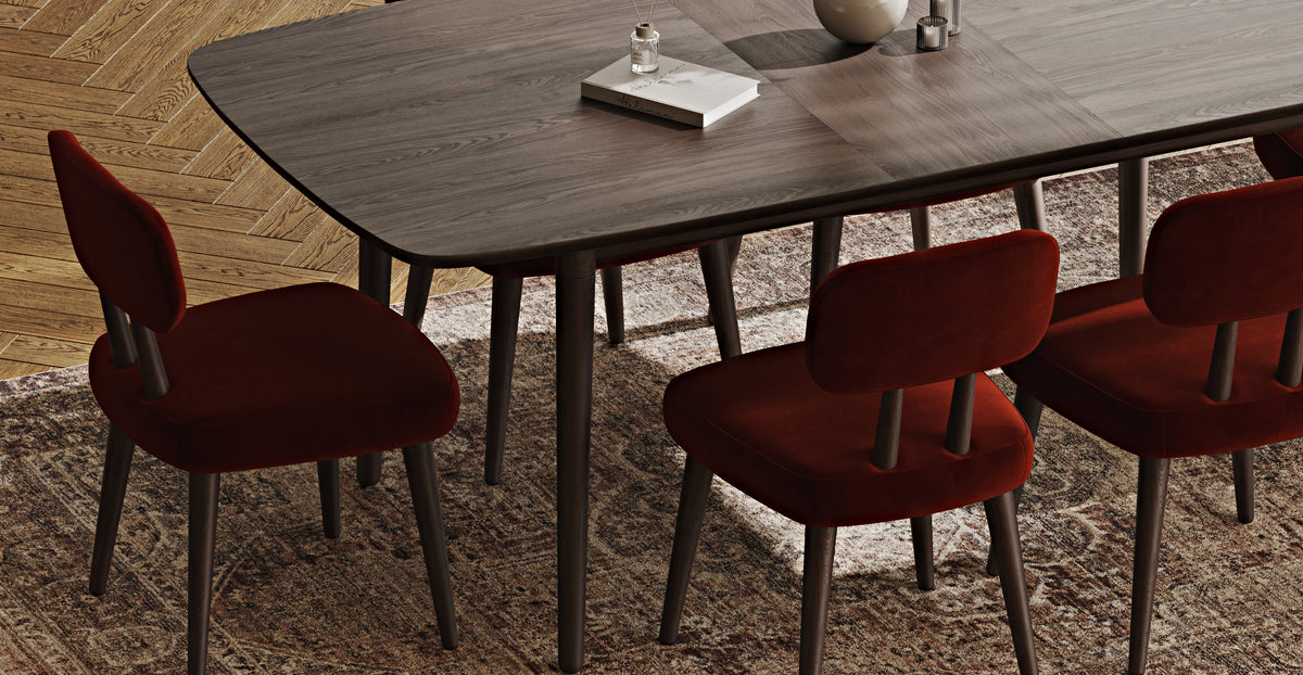 Lyno 97x160 Cm Açılır Yemek Masası Takımı (6Lı Roa) - Kadife