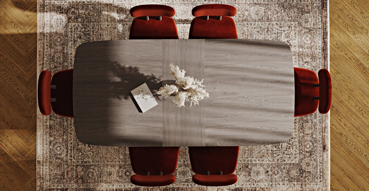 Lyno 97x160 Cm Açılır Yemek Masası Takımı (6Lı Roa) - Kadife