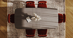 Lyno 97x160 Cm Açılır Yemek Masası Takımı (6Lı Roa) - Kadife