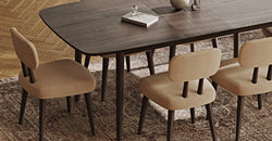 Lyno 97x160 Cm Açılır Yemek Masası Takımı (6Lı Roa) - Kadife