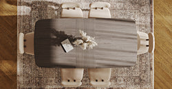 Lyno 97x160 Cm Açılır Yemek Masası Takımı (6Lı Roa) - Kadife