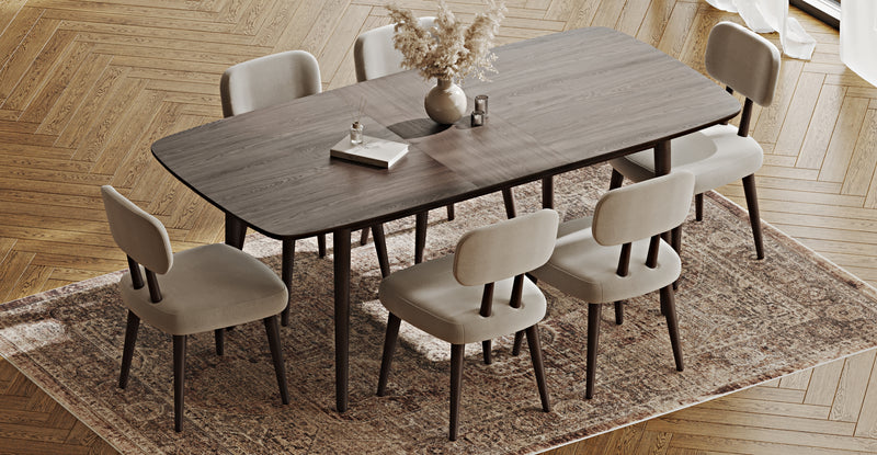 Lyno 97x160 Cm Açılır Yemek Masası Takımı (6Lı Roa) - Performans Keten