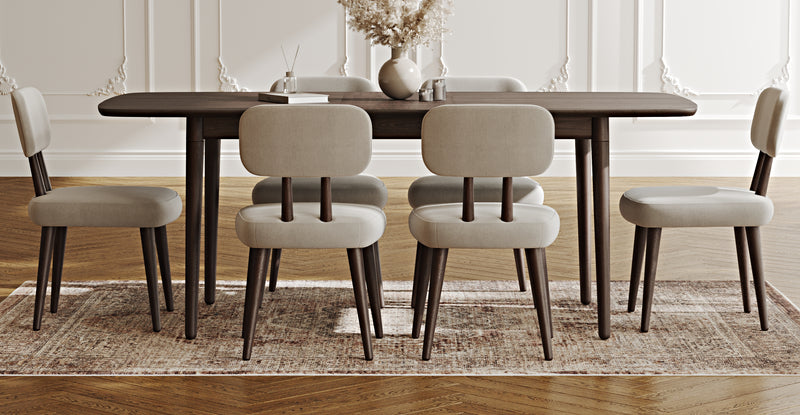 Lyno 97x160 Cm Açılır Yemek Masası Takımı (6Lı Roa) - Performans Keten