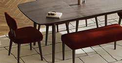 Lyno 97x160 Cm Açılır Yemek Masası Takımı (Bench&4Lü Roa) - Kadife