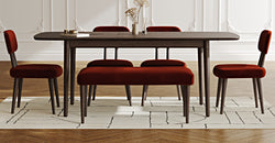 Lyno 97x160 Cm Açılır Yemek Masası Takımı (Bench&4Lü Roa) - Kadife