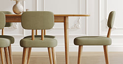 Lyno 97x160 Cm Açılır Yemek Masası Takımı (6Lı Roa) - Fitilli Kadife