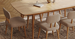 Lyno 97x160 Cm Açılır Yemek Masası Takımı (6Lı Roa) - Kadife