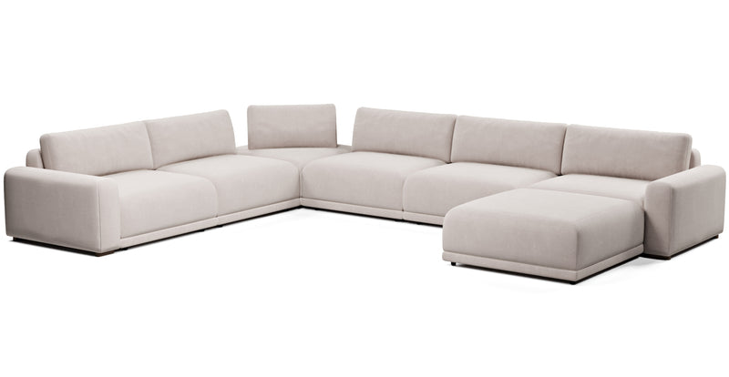 Carle 339 x 444 Köşe Çift Kollu ve Puf - Kadife