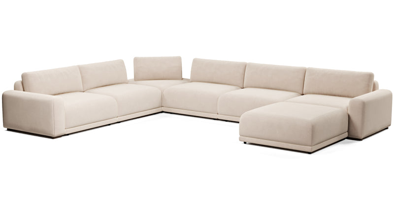Carle 339 x 444 Köşe Çift Kollu ve Puf - Kadife