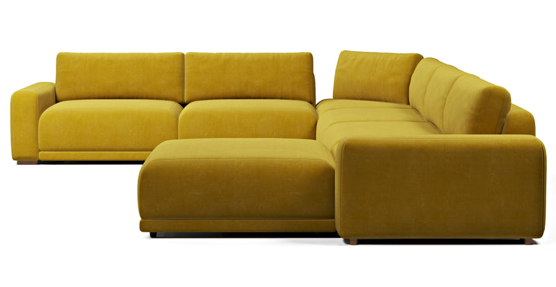 Carle 339 x 444 Köşe Çift Kollu ve Puf - Kadife