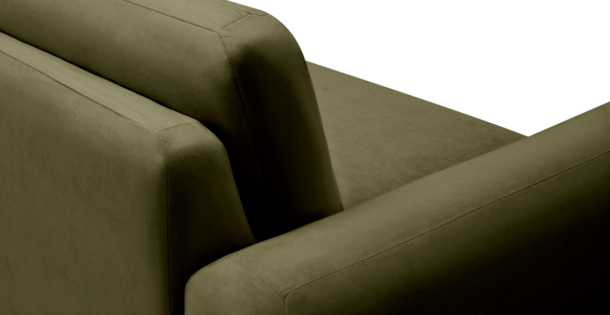 Carle Haki L Köşe Koltuk Takımı - Kadife