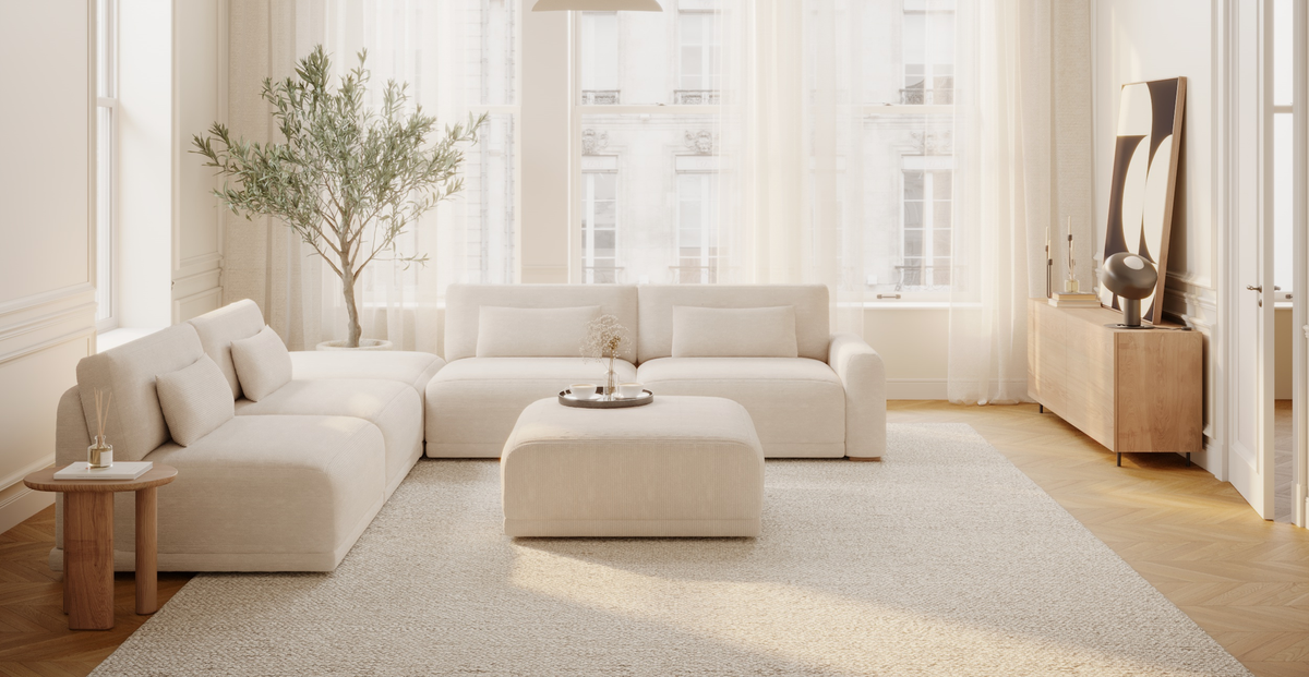 Carle Kemik L Köşe Koltuk Takımı - Fitilli Kadife