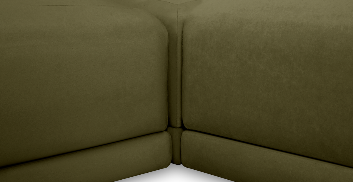 Carle Haki L Köşe Koltuk Takımı - Kadife