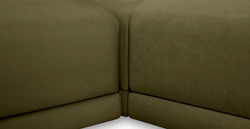 Carle Haki L Köşe Koltuk Takımı - Kadife