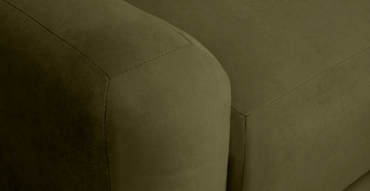 Carle Haki L Köşe Koltuk Takımı - Kadife