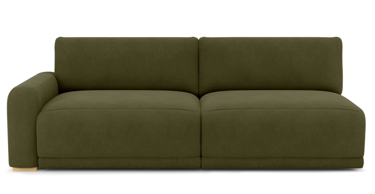 Carle Haki L Köşe Koltuk Takımı - Kadife