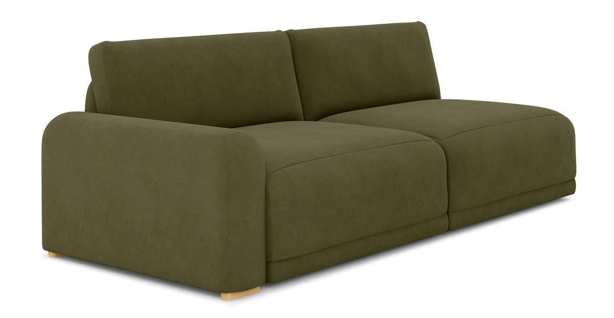 Carle Haki L Köşe Koltuk Takımı - Kadife