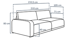 Carle Haki L Köşe Koltuk Takımı - Kadife