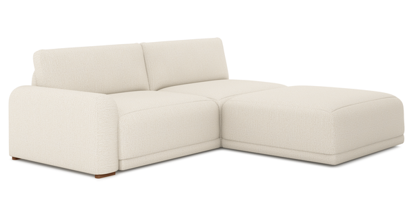 Carle Üçlü Koltuk Sol Kollu Ve Puf - Doğal Doku