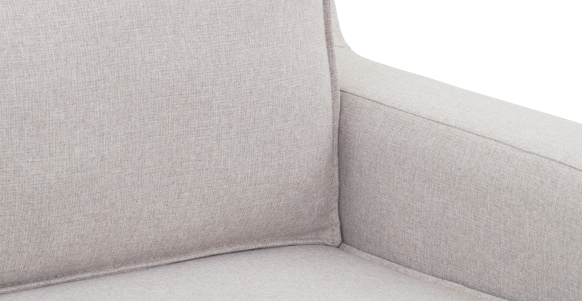 Klem Slim İkili Koltuk Silindir Ahşap Ayak - Keten