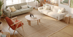 Klem Fildişi Sisli Yeşil 3-3-1 Koltuk Takımı - Doğal Doku & Fitilli Kadife