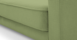 Klem Vanilya Üçlü ve Sisli Yeşil İkili Koltuk Takımı - Kadife & Fitilli Kadife