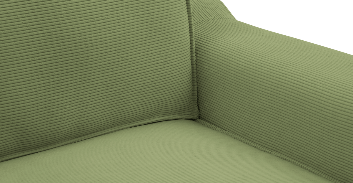 Klem Fildişi Üçlü ve Sisli Yeşil İkili Koltuk Takımı - Doğal Doku & Fitilli Kadife