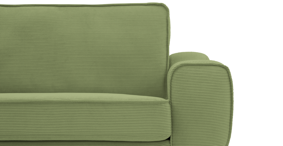 Klem Fildişi Sisli Yeşil 3-3-1 Koltuk Takımı - Doğal Doku & Fitilli Kadife