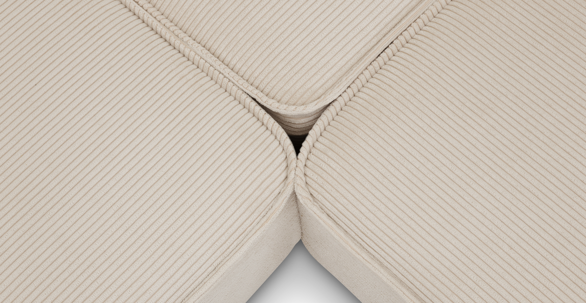 Klem Slim Kemik Köşe ve Puf Small Koltuk Takımı - Fitilli Kadife