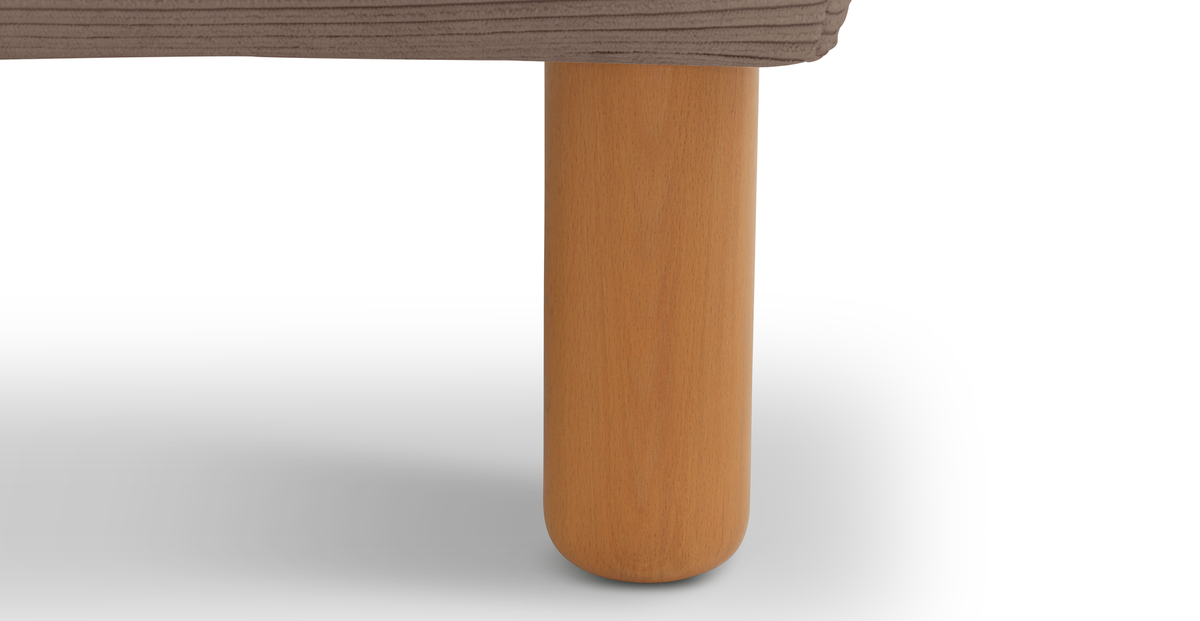 Klem Köşe & Puf ve Fildişi Berjer Koltuk Takımı - Fitilli Kadife & Doğal Doku