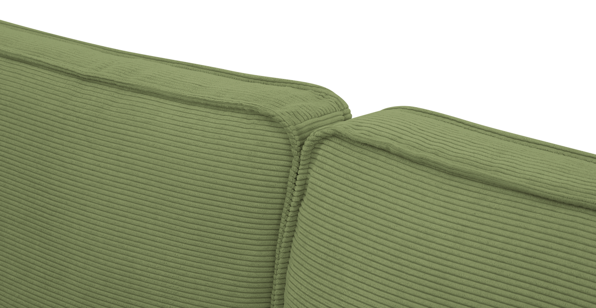 Klem Fildişi Üçlü ve Sisli Yeşil İkili Koltuk Takımı - Doğal Doku & Fitilli Kadife