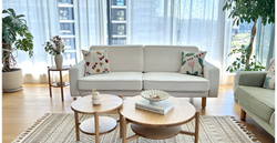 Klem Vanilya Üçlü ve Sisli Yeşil İkili Koltuk Takımı - Kadife & Fitilli Kadife