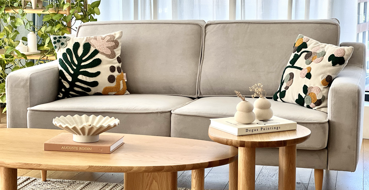 Klem Gri İkili ve Hardal Loveseat Koltuk Takımı - Kadife