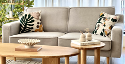 Klem Gri İkili ve Hardal Loveseat Koltuk Takımı - Kadife