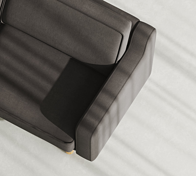 Klem Slim Loveseat Silindir Ahşap Ayak - Performans Keten