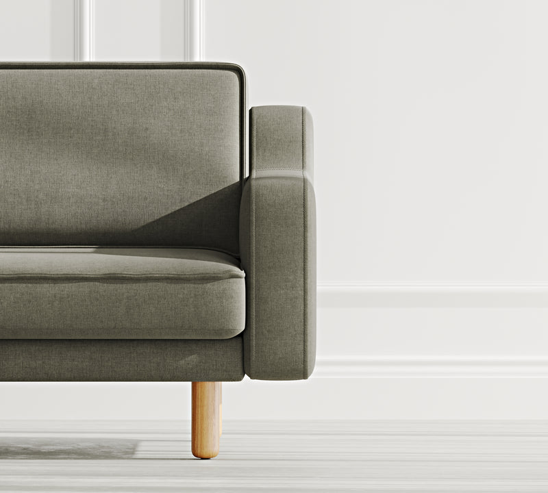 Klem Slim Loveseat Silindir Ahşap Ayak - Performans Keten
