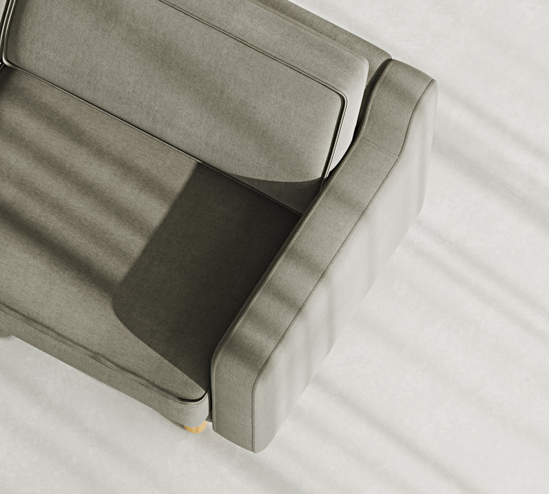 Klem Slim Loveseat Silindir Ahşap Ayak - Performans Keten