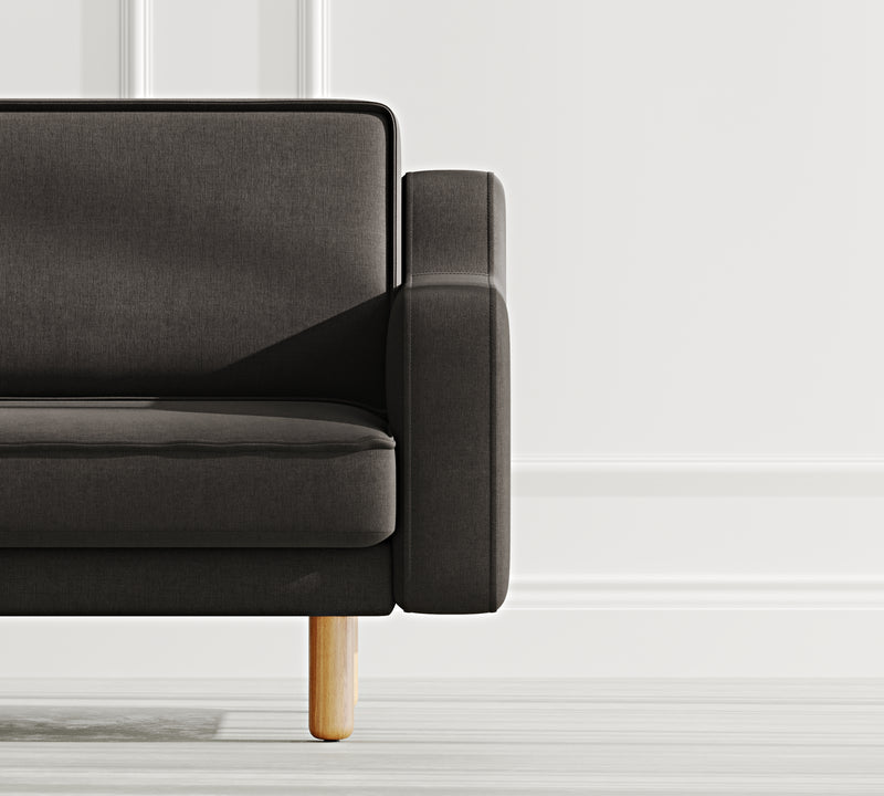 Klem Slim Loveseat Silindir Ahşap Ayak - Performans Keten
