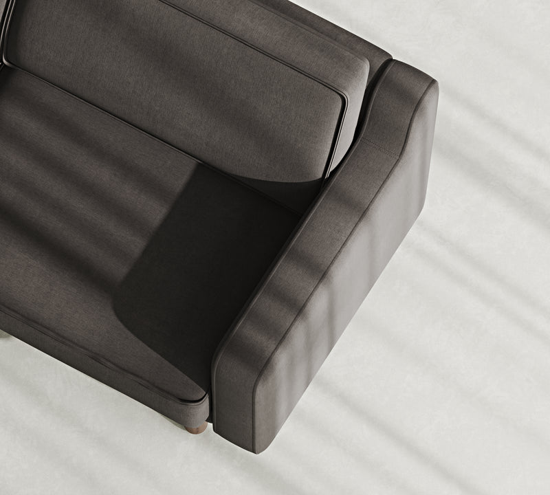 Klem Slim Loveseat Silindir Ahşap Ayak - Performans Keten