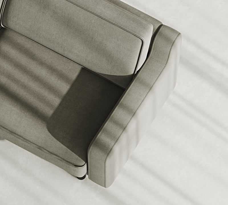 Klem Slim Loveseat Silindir Ahşap Ayak - Performans Keten