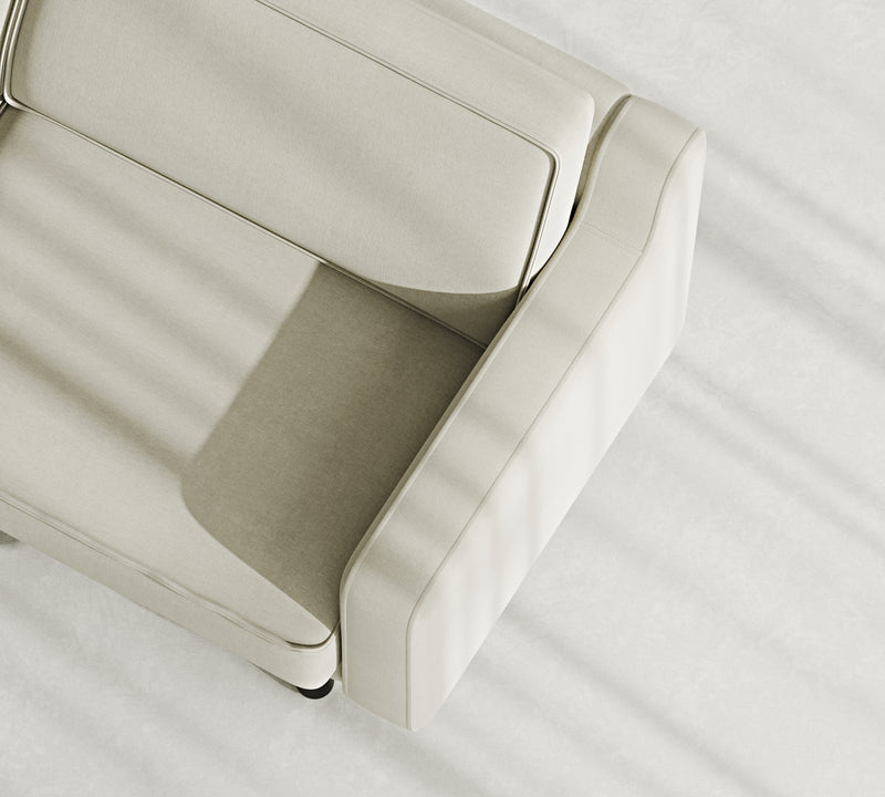 Klem Slim Loveseat Silindir Ahşap Ayak - Performans Keten