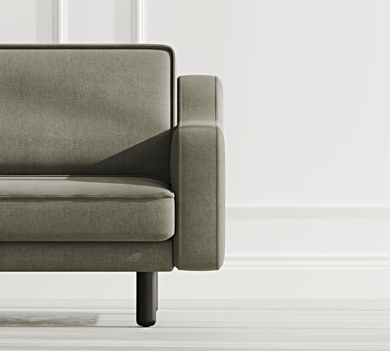 Klem Slim Loveseat Silindir Ahşap Ayak - Performans Keten